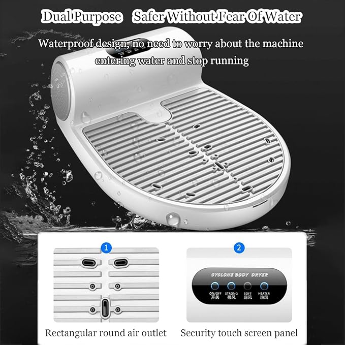 Body Dryer Negative Ion Full Body Dryer with 2 Gears Adjustment Foot Dryer Quick Air Drying Heating and Cooling Gravity Sensing for Home and Bathroom