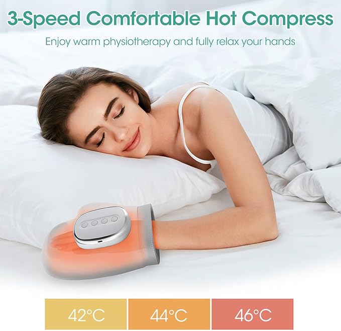 Hand Massager Cordless Massagers with Heat and Compression for Arthritis Carpal Tunnel Relief 3 Massage Modes 3 Heating Levels 5 Intensities Portable Electric Massagers Ideal Gifts for Women Men