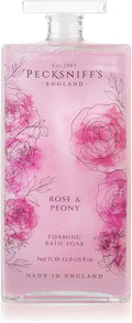 Pecksniff’s Rose &amp Peony Foaming Bath Soak – Luxury Bubble Bath 1L / 33.8 fl oz Made in England