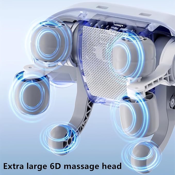 Neck Cervical Massager for Neck Pain ReliefNeck Massagers for Neck and Shoulder with Heat Portable Shiatsu Neck and Back Heated Massager Mini Masajeador Muscular (Grey)