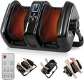 Giantex Foot Massager with Heat and Remote Control Calf Massager with 3 Massage Settings Timer Washable Cover Adjustable Stand Foot Massage Machine for Calf Arms Relax Gift for Women Men (Black)