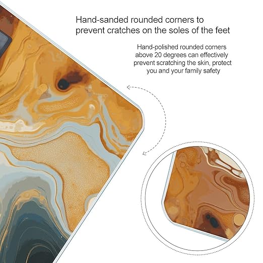 Marble Modern Art Scale for Body Weight Anti-Slip Digital Bathroom Scale Sturdy Toughened Glass Weighing Scales High Precision Safe Rounded Corners Smart Scales