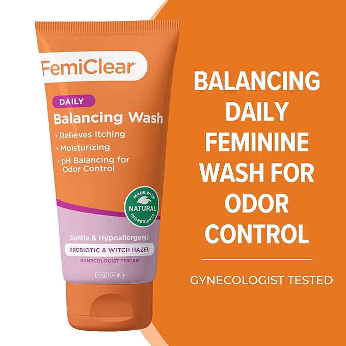 FemiClear Feminine Care Wash for Itching &amp Irritated Skin (BV) Symptoms - Vaginal Ointment for Fishy Odor Homeopathic Feminine Care PH Balance for Women