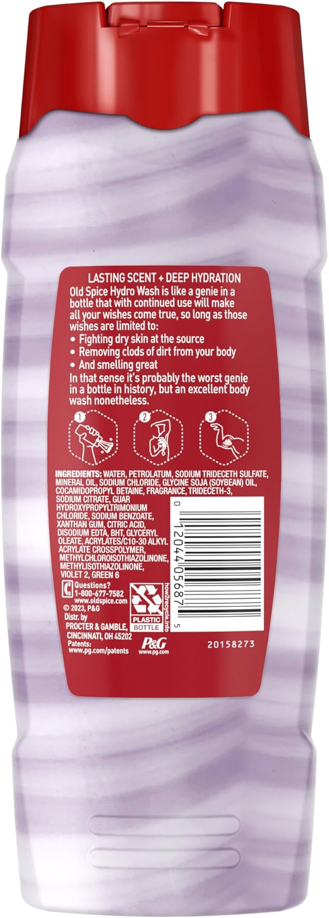 Old Spice Moisturizing Body Wash for Men Hydro Wash 2-in-1 Long Lasting Scent &amp Deep Hydration 24/7 Shower Fresh Swagger Scent 21 oz (Pack of 4)