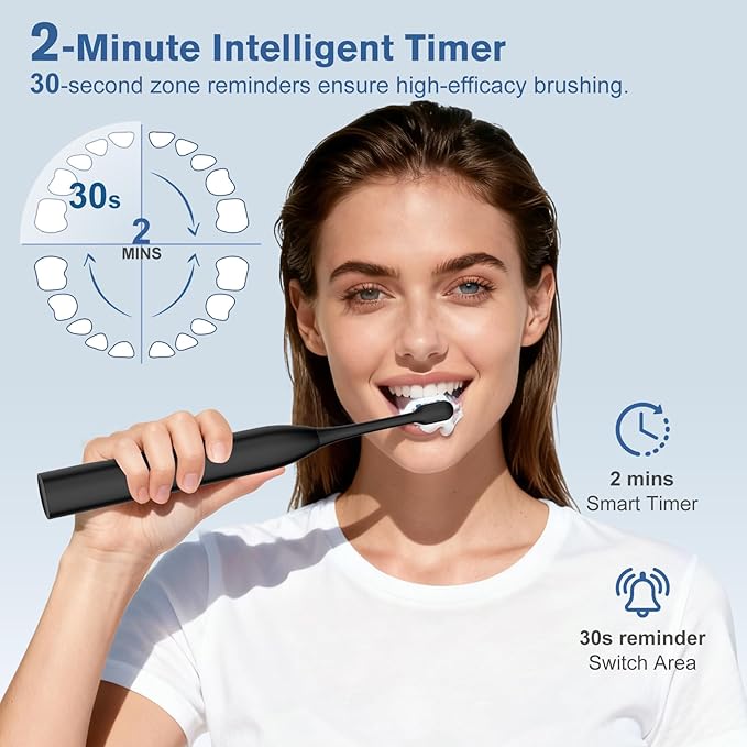Leominor 3-in-1 Water Flosser &amp Electric Toothbrush Combo – Cordless Oral Irrigator with 235ml Large Tank5 Modes IPX7 WaterproofFreshening Stripsfor TeethGumsBracesHome &amp TravelBlack