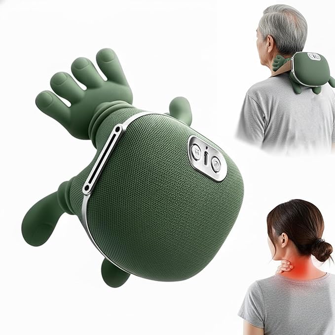 Bionic Heated Massager with 4D Kneading &amp Adjustable Heat Wireless Neck Shoulder Back Massager Portable Shiatsu Deep Tissue Massage Pillow for Men and Women