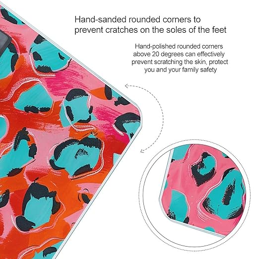 Digital Bathroom Scale for Body Weight Scale with Bright LCD Display High Accuracy Step-On Technology Auto On/Off Leopard Spot Pattern Digital Scales 400 Lbs /180kg