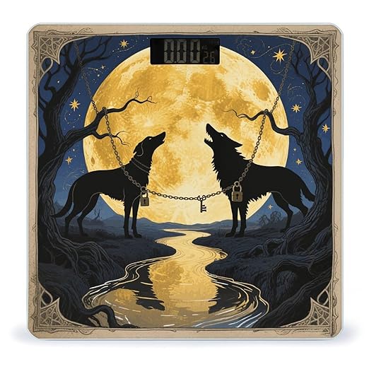 Tarot Card The Moon Scale for Body Weight Sturdy Tempered Glass Weighing Scales with LCD Display Accurate Digital Bathroom Scale Convenient Body Fat Smart Scales Easy Read
