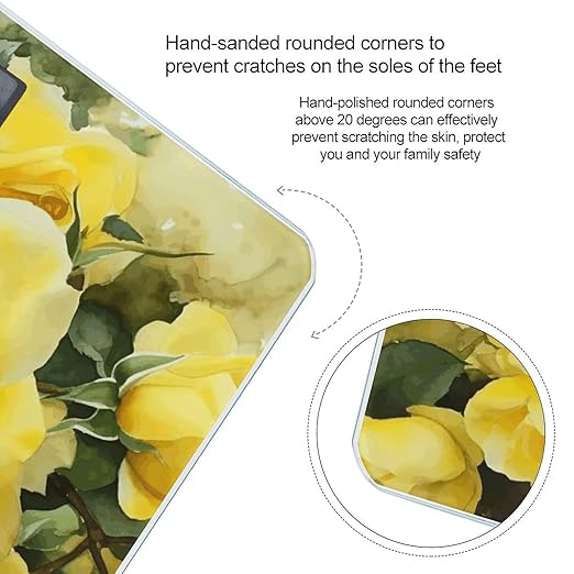 Yellow Rose Weight Scale for Body Weight Digital Bathroom Scale High Capacity Accurate Digital Weighing Scales and Easy-to-Read on Backlit LCD Display Scales