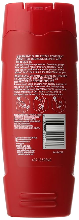 Old Spice Wild Collection Bodywash Bearglove 16 Fl Oz (Pack of 3)