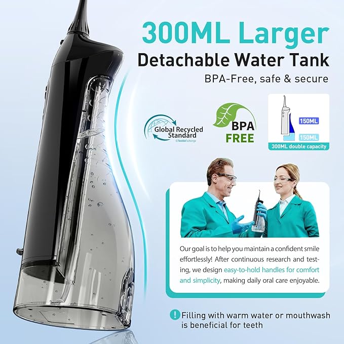 COSLUS Water Dental Flosser Teeth Pick &amp Sonic Electric Toothbrush for Adults and Kids for Sensitive Teeth Braces Travel &amp Home Use