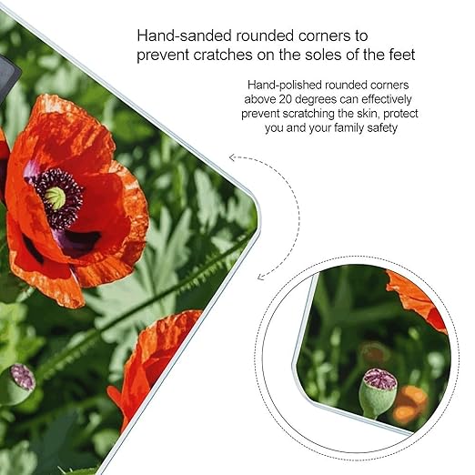 Red Geraniums Flower Bathroom Scale for Body Weight LCD Display Digital Bathroom Scale Tempered Glass Bathroom Weight Scales Fashion Smart Scales for Home Bedroom 400 Lb