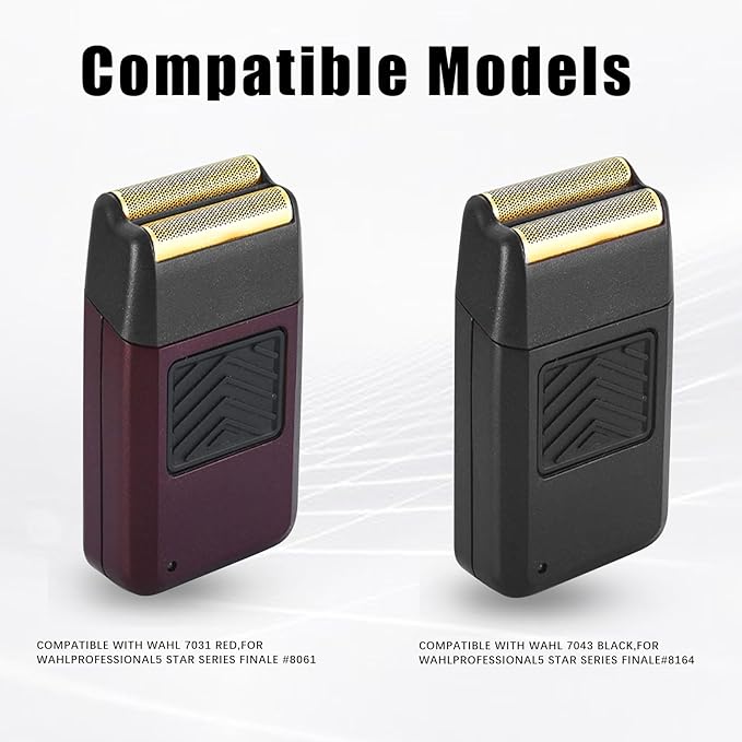 For wahl Shaver Foil ReplacementProfessional 5 Star Series Finale Shaver Super Close Replacement Foil #7043-100#7043-100 Compatible with wahl Shaver Foil Replacement Heads (4PCS/Black)