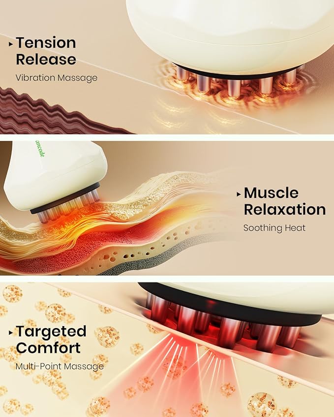 Electric Lymphatic Drainage Massager Handheld Body Sculpting Machine for Legs Arms Belly &amp Body Massage Anti Cellulite Massage Tool with Red-Light 9-Level Heat &amp Vibration for Relaxation