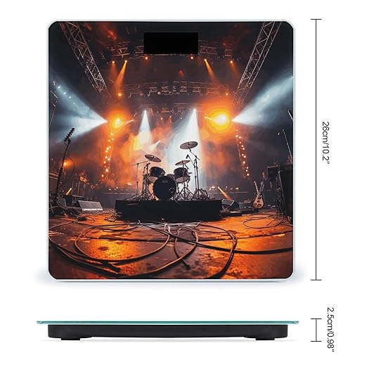 Rock Concert Stage Scale for Body Weight High Precision Digital Weight Scales with LCD Display Anti-Slip Sturdy Slim Tempered Glass Bathroom Scale for Home Use