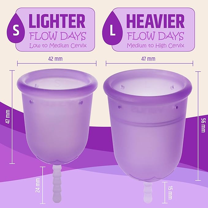 Venus Menstrual Cup (Period Cup for Women) - Best for Heavy Flow - 12 Hours Leak-Free Protection - 100% Medical-Grade Silicone Reusable Cup - Unique Design to Ease Your Period Cycle | Large