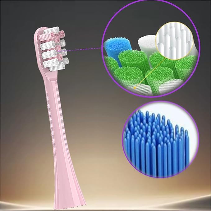 Electric Toothbrush Replacement Brush Heads - Compatible for Panasonic EW-DE92 EW-DL84 EW-DL83 EW-DL82(6 Pink Brush Heads)