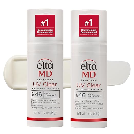 EltaMD UV Clear Tinted Face Sunscreen SPF 46 Oil Free Sunscreen for Sensitive Skin with Zinc Oxide Dermatologist Recommended