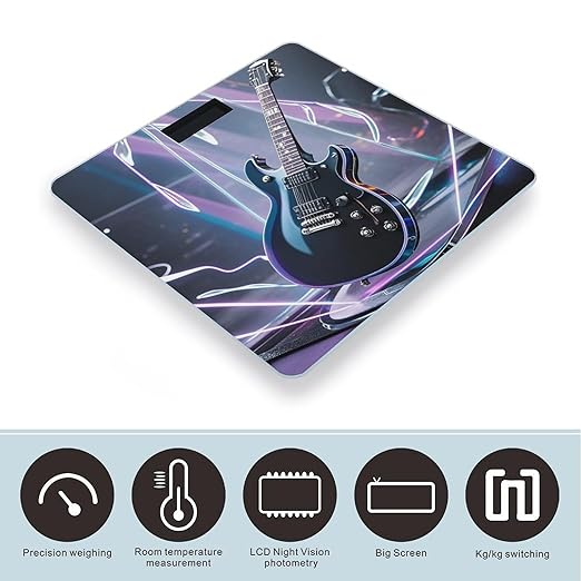 Magic Electric Guitar Music Weight Scale Highly Accurate Digital Weighing Scale with Large LCD Display Smart Bathroom Scales for Home Bedrooms and Gift Giving