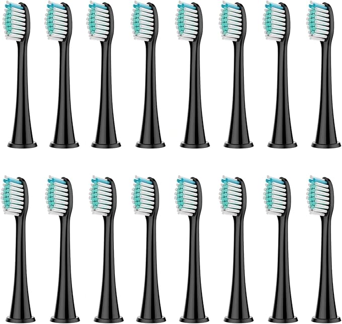Compatible for 8Pcs Replacement Brush Heads with DiamondClean HX3/HX6/HX9 Series Electric Toothbrush HX6064(16Pcs Black)
