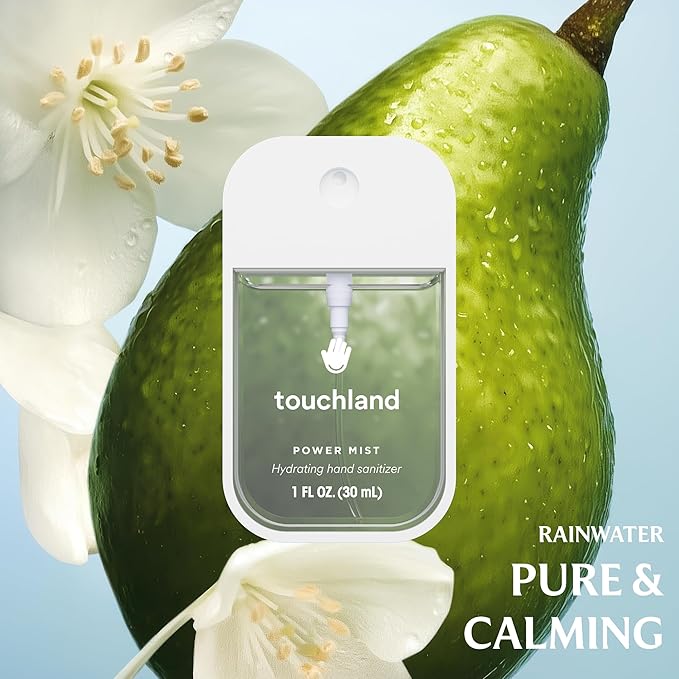 Touchland Hydrating Hand Sanitizer Spray – Blossom 5 Set (Pure Lavender Vanilla Blossom Rainwater Velvet Peach Applelicious) – 5 x 1 FL OZ Travel Size Mists