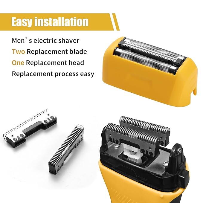 7045-100 Yellow Shaver Head Replacement Foils&ampCutters and Head Compatible with wahl Yellow lifeproof 7061 Series (Yellow 7045-2 PCS)
