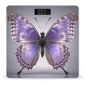 Purple Butterflies Digital Bathroom Scale for Body Weight Weighing Scale with Backlit LCD Display High Precision Measurements &amp Measures Weight Up to 180kg