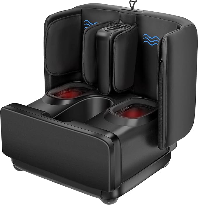 COMFIER 2 in 1 Foot Massager Machine Shiatsu Foot and Calf Massager with HeatKneadingVibrationCompression Massagers for FeetAnkleLegTired Muscles &amp Plantar FasciitisGift for Men Women