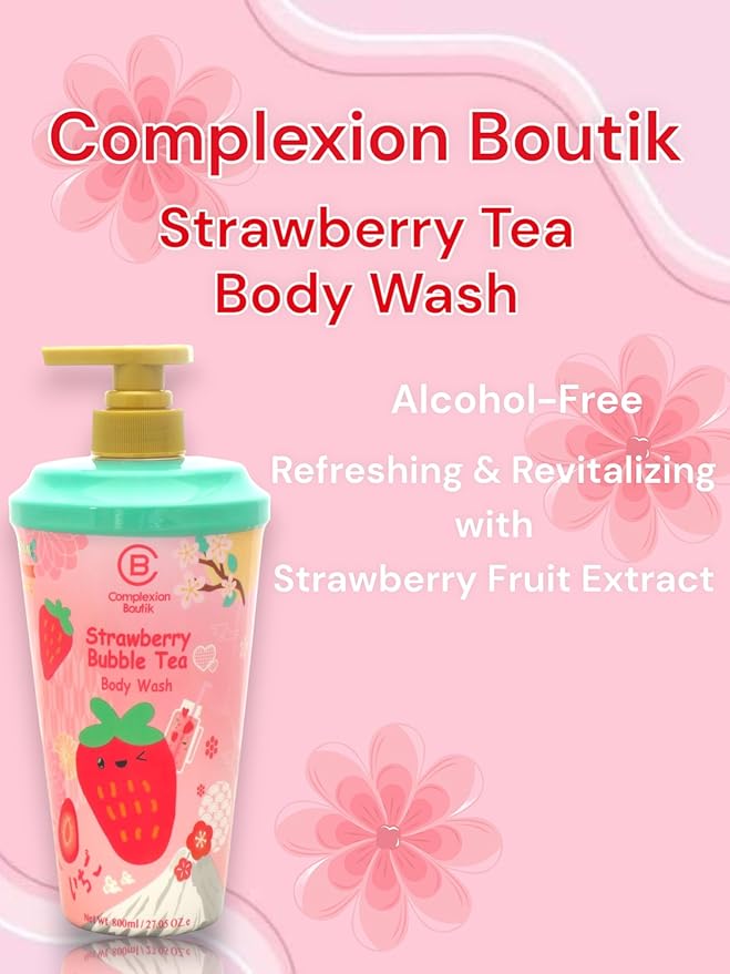 Strawberry Tea Body Wash for All Skin Types – Hydrating &amp Refreshing 27.05fl.oz