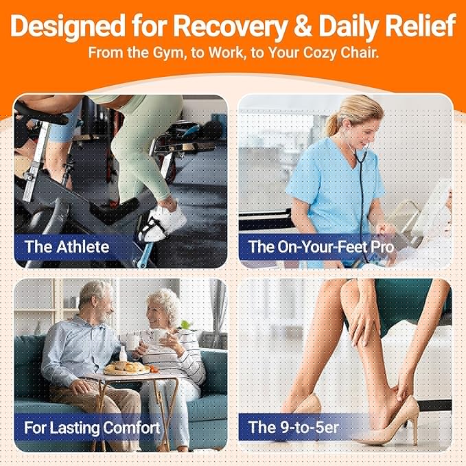 Foot Renew Triple Method Massager - Cordless Heated Foot Massager with 5 Heat &amp 3 Vibration for Pain Relief &amp Relaxation Portable for Home Office Travel - Ideal Gift
