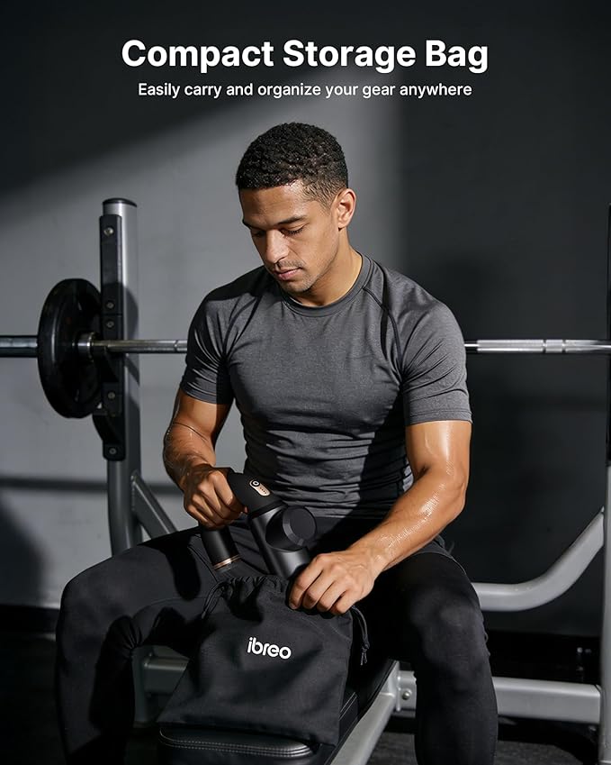 Surge Pro Deep Tissue Massage Gun with Heat Percussion Muscle Massager for Pain Relief with 12mm Amplitude 4 Speeds and 6 Massage Heads Handheld Back and Neck Massager for Athletes Men Women