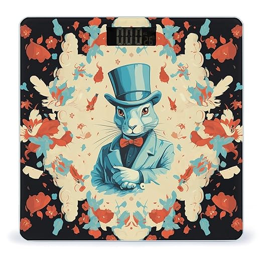 Magician Rabbit Bathroom Scale for Body Weight Bathroom Weighing Scale with Backlit LCD Display Highly Accurate Measures Weight Up to 180kg