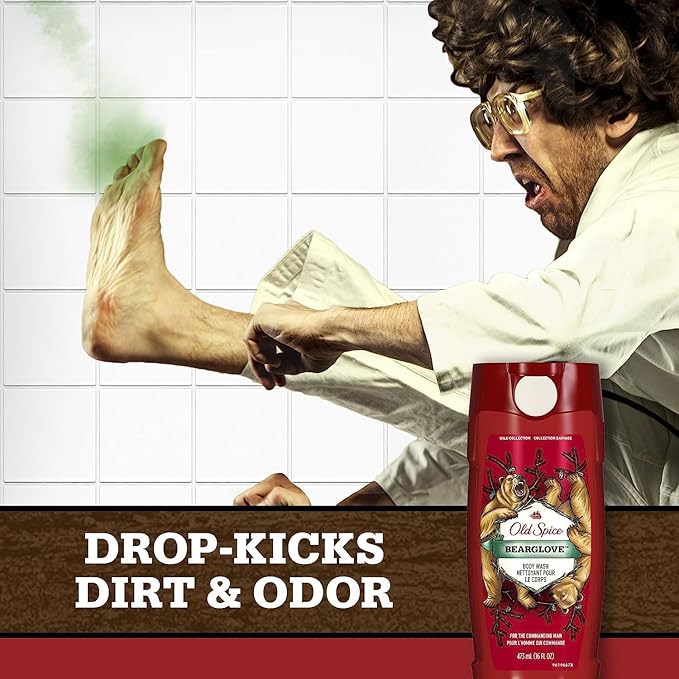 Old Spice Wild Collection Bodywash Bearglove 16 oz (Pack of 4)