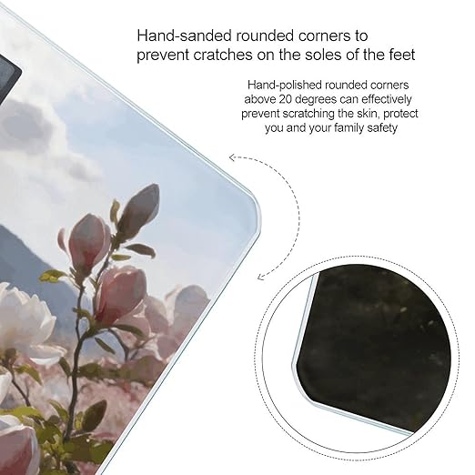 Magnolia Smart Scale for Body Weight Digital Bathroom Scale Toughened Glass Weight Scale with Large LCD Backlight Display High Precision Scales Weighing Machine
