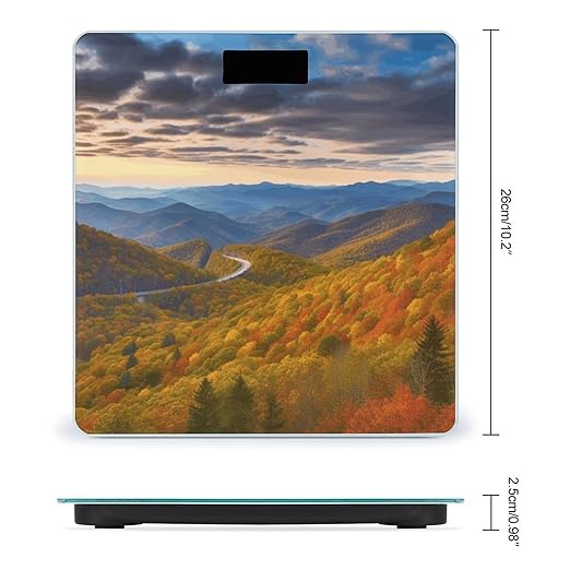 Blue Ridge Parkway Mountains Bathroom Scale Weight Scale for Body WeightHighly Accurate Digital Weighing Machine Clear LED Display Digital Bathroom Body Scale 400lb/182kg