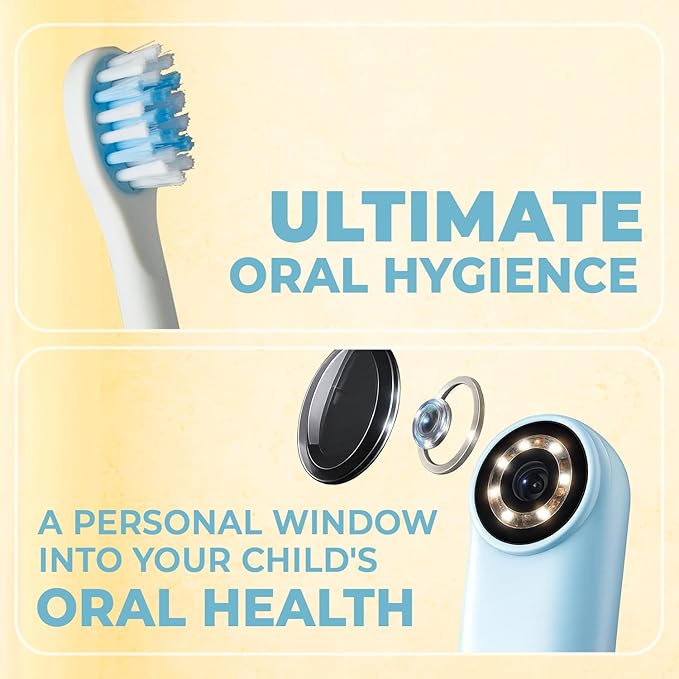 Arly Cam-Brush 2 - Wireless Intraoral Camera &amp Sonic Electric Toothbrush for Kids - Light Blue