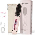Cordless Hair Straightener Brush Portable Hair Straightener with Cooling Mode Negative Ions for Frizz-Free Shine &amp LED Display USB-C Charging &amp Fast Heating Gift for Women