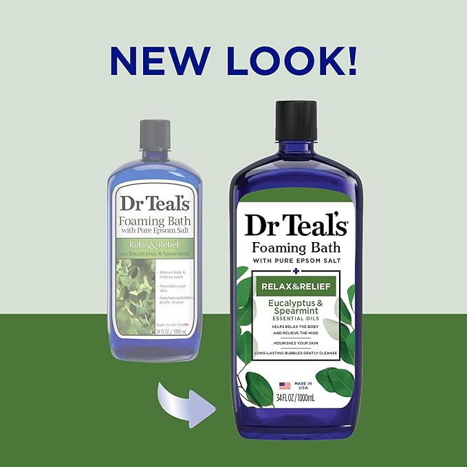 Dr Teal's Body Wash with Epsom Salt (2 x 24oz) &amp Foaming Bath with Epsom Salt (2 x 34oz) Bundle