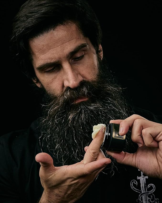 Gentlemen's Beard &amp Mustache Wax for Men by Beard Struggle - Viking Beard Wax Helps to Tame Style &amp Groom - Gold Collection - Valhalla's Gates - Moustache Wax 50g / 1.76 US. oz.