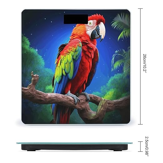 Parrot Bathroom Scale Large LCD Backlight Display Digital Scale Rounded Corners Body Scales Automatic Power On/Off Bathroom Scales for Home Bedrooms