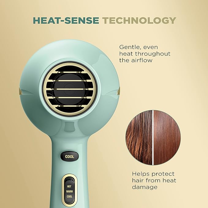 INFINITIPRO by CONAIR Heat Protect Hair Dryer with Diffuser | Blow Dryer with Advanced Heat Protection Helps Minimize Overdried Hair (Pack of 2)
