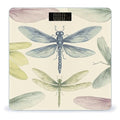 Dragonfly Drawing Bathroom Scale Automatic Power On/Off Body Scales LCD Backlight Display Square Digital Scale Rounded Corners Bathroom Scales for Home Bedrooms