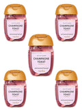 Champagne Toast Hand Gel Sanitizers Set of 5 1 oz Each for bath and body works
