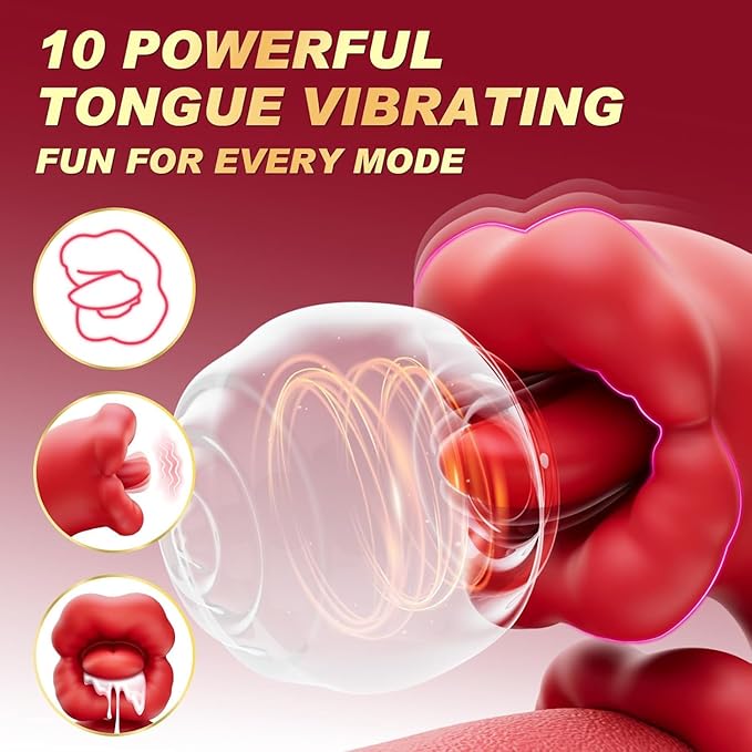 Rose Tongue Adult Tool for Women 10x Vibration &amp 3X Wriggle Clitotial Sucker with Long Soft Tongue Y1210