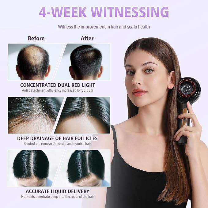 Electric Scalp Massager 3-in-1 Hair Oil Applicator &amp Cordless Electric Head Massager IPX7 Waterproof Portable Scalp Brush for Home &amp Travel Grey