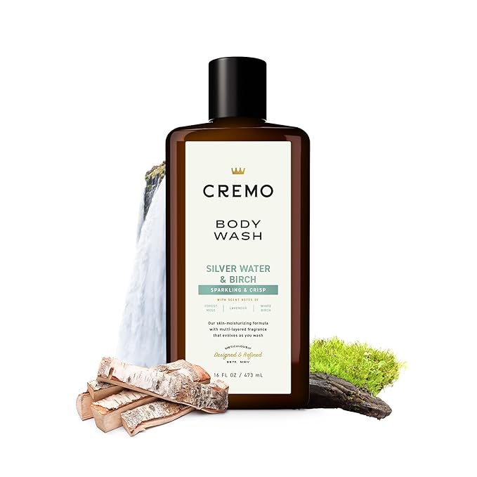 Cremo Rich-Lathering Silver Water &amp Birch Body Wash A Revitalizing Combination of Glacier-Fed Streams and White Birch 16 Fl Oz (2-Pack)