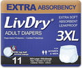 LivDry Adult Incontinence Underwear Extra Absorbency Adult Diapers Leak Protection (XXX-Large (11 Count))