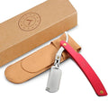 Best Shavette Straight Razor - Replaceable Blade Straight Razor Metal Handle Shavette No Stropping or Honing Needed Great For Beginners Starter Blade Hygienic Close Shave Leather Case