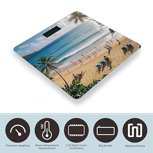 Summer Hawaiian Scale for Body Weight Smart Scales Digital Bathroom Scale High Precision Weighing Scales with Large Display Weighing Machine for People