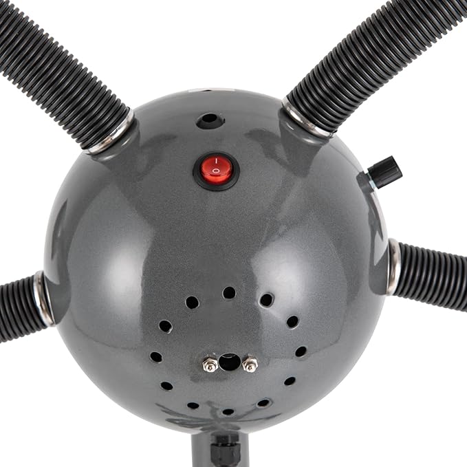 5 Head Infrared Light Heat Therapy 750W Red Lamp Salon Hair Steamer Perming Dyeing Adjustable Height Machine with Rolling Wheels